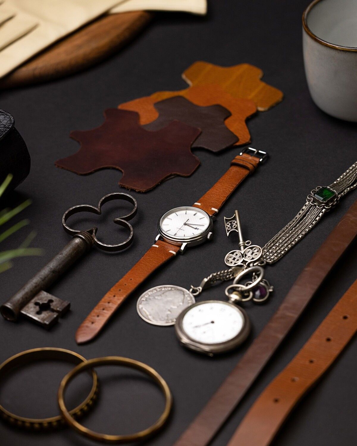 Bracelet De Montre Hirsch Crocograin Taille 16 Vert - Neuf Sans étiquette, Cuir De Qualité