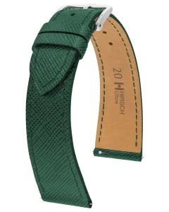 HIRSCH Giffone Uhrenarmband, dunkelgrün, Kalbsleder, mit Quick Release