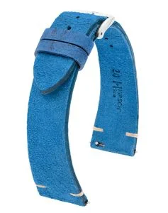 HIRSCH Serro Uhrenarmband, blau, Wildleder, mit Quick Release