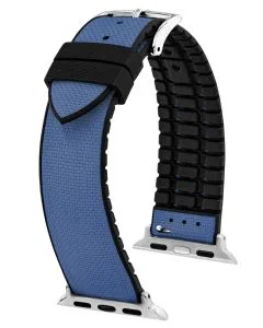 HIRSCH Arne for Apple Watch watch strap, blue, PET, with Quick Release
