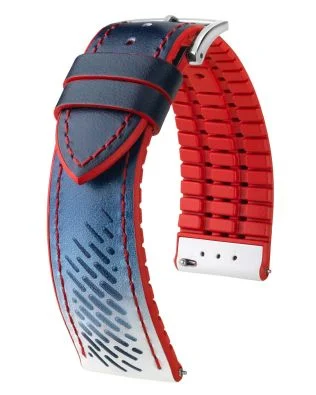 HIRSCH Soccer Uhrenarmband, dunkelblau, Kalbsleder, mit Quick Release